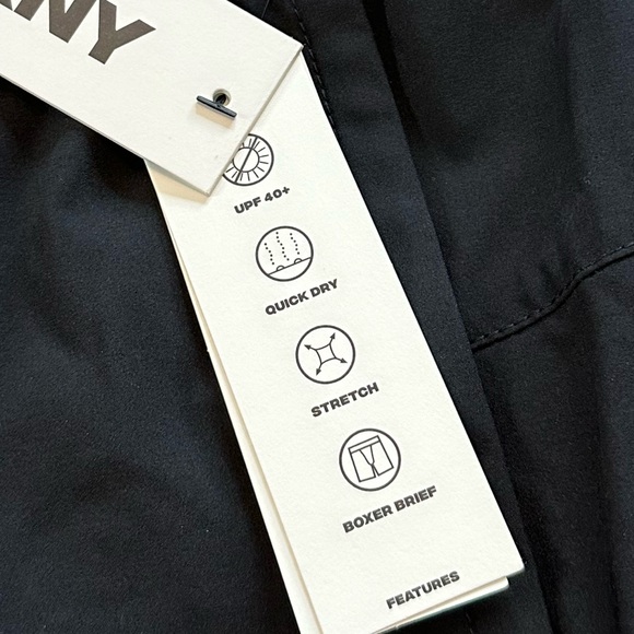 DKNY Men’s Shorts Size XL NWT Black Lined UPF40 Active Summer - Picture 7 of 8